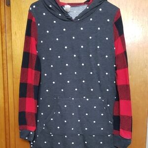 Polka Dot and Buffo Plaid Women's Hoodie (lightweight)
